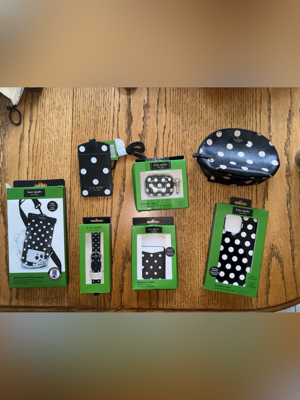 kate spade Black & White Polka Dot Accessories Set